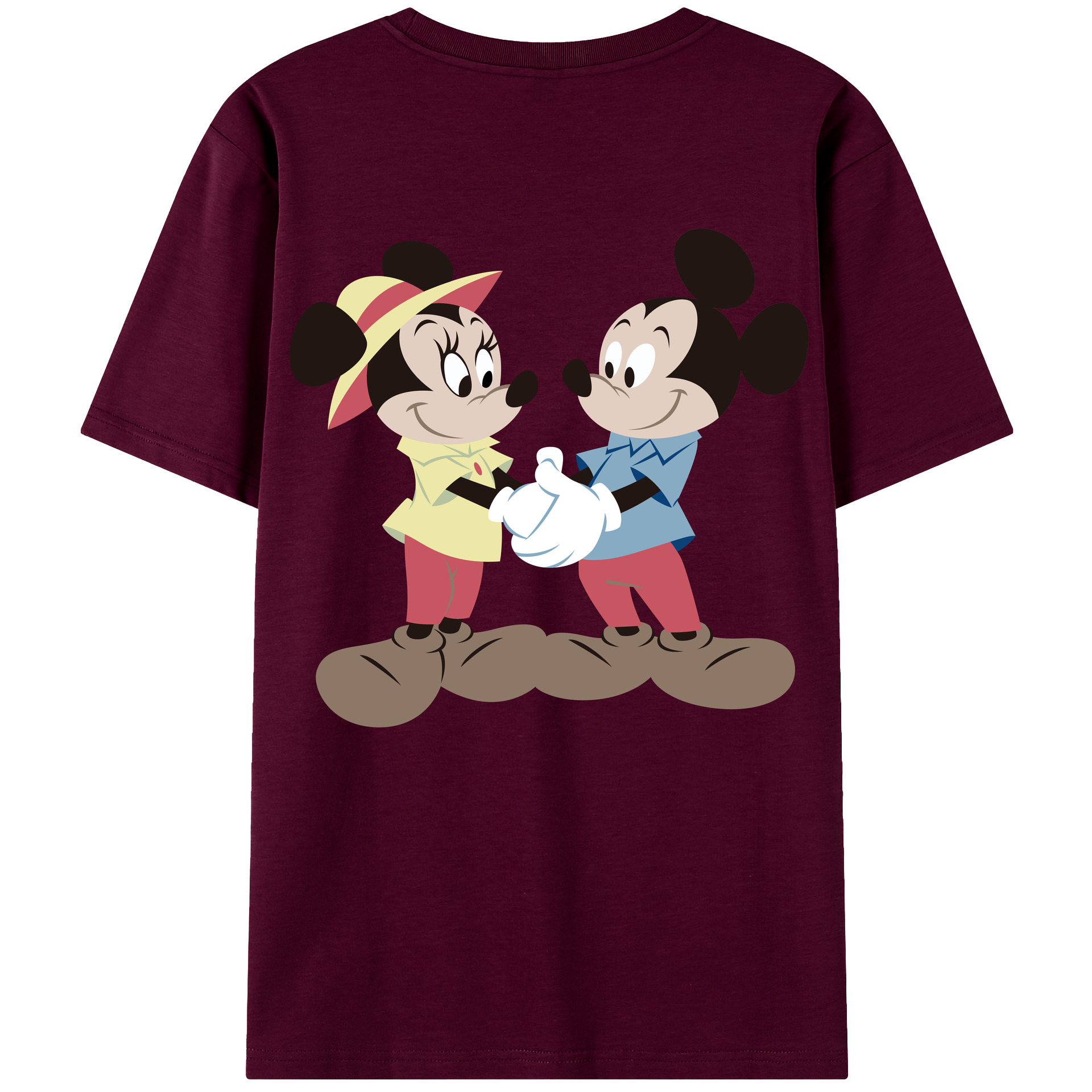 （画像用） ミッキーマウス Mickey Mouse レディース半袖Tシャツ(バックプリント)
